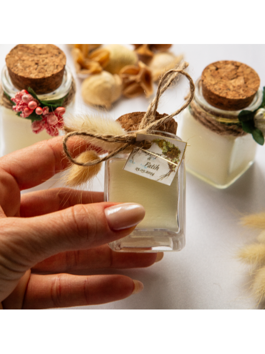 Personalized Candle Gift Christening Favors for Guest, Wedding Candle Favors, Bridesmaid Glass Candle Favors,engagement favor, save the date