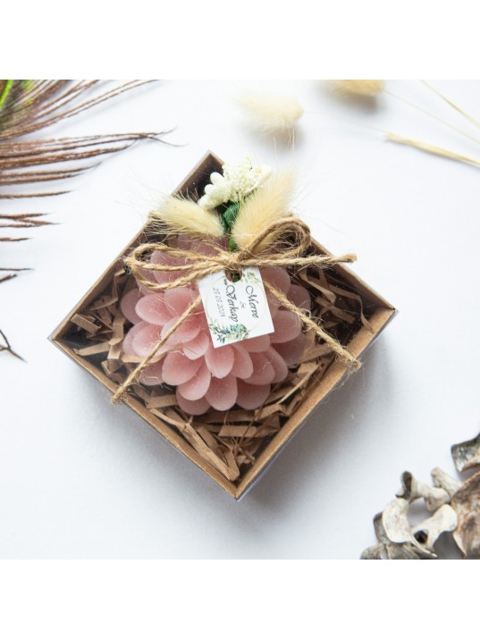 Wedding favor,Personalized Candle,Candle Gift, Bridesmaid,Engagement Gift,Christening Favors for Guest,Candle in kraft box,Flower Candle