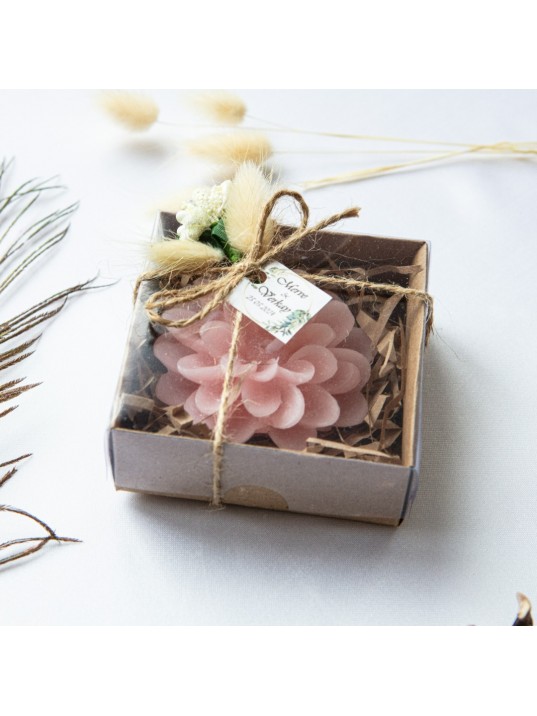 Wedding favor,Personalized Candle,Candle Gift, Bridesmaid,Engagement Gift,Christening Favors for Guest,Candle in kraft box,Flower Candle